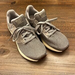 New Balance Gray Athletic Shoes with Knit Upper and White Sole